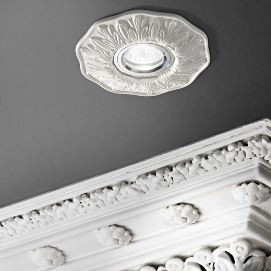 Polka ideal lux faretto da incasso metallo bianco stile classico