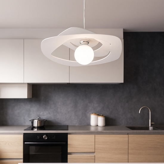 Toplight warped 65cm lampadario per cucina moderna bianco