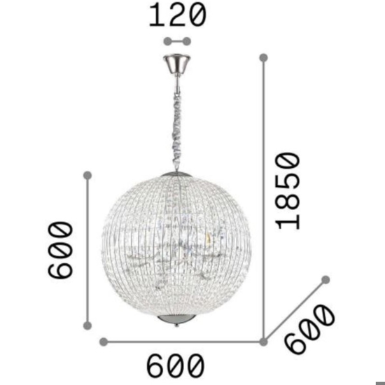 Luxor sp12 ideal lux lampadario di cristallo 