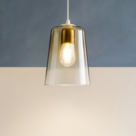 Lampada a sospensione moderna vetro ambrato