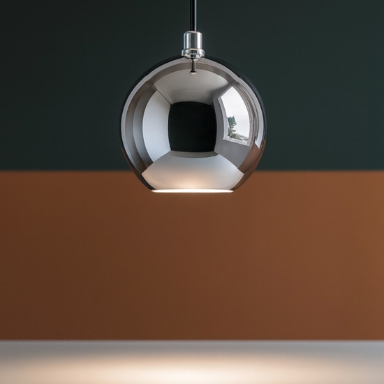 Lampada a sospensione per penisola design sfera cromo mrjack ideal lux sp1 big