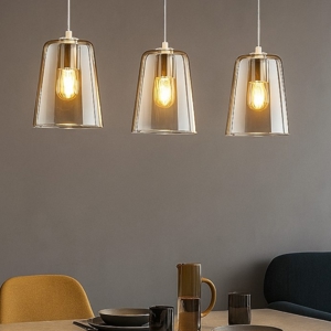 Lampadario moderno vetri ambra per soggiorno shaded toplight