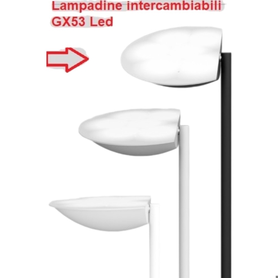 Piantana nera parabola orientabile moderna