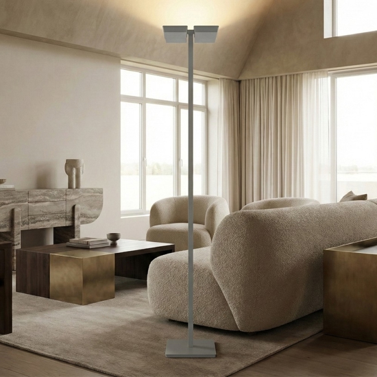 Piantana moderna luminosa grigio parabole orientabili