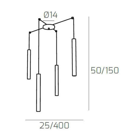 Lampadario da cucina cilindri antracite