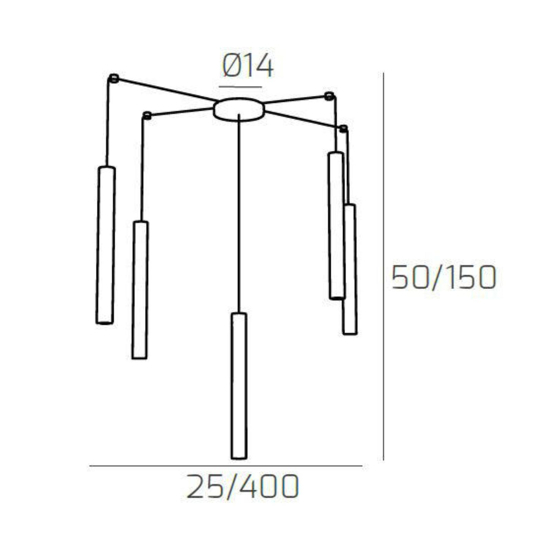 Top light lampadario con decentramento marrone per soggiorno