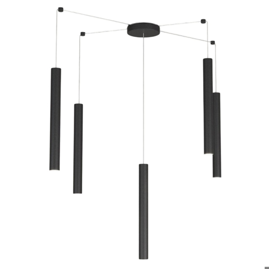 Top light round tube lampadario moderno cilindri nero