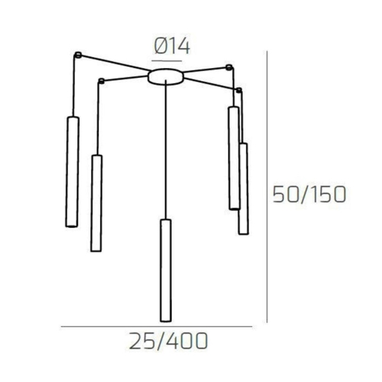 Top light round tube lampadario moderno cilindri nero