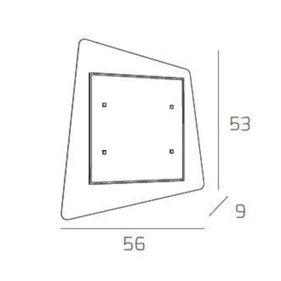 Plafoniera per camera da letto  bianca rettangolare unusual toplight