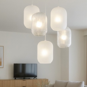 Top light lampadario vetri a grappolo trasparenti moderno