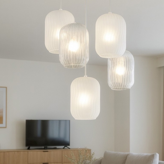 Top light lampadario vetri a grappolo trasparenti moderno