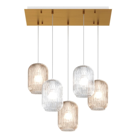 Lampadario oro per soggiorno vetri multicolor top light tender