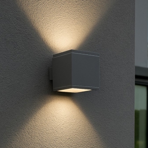 Snif ap1 square applique cubo per esterno grigio ideal lux