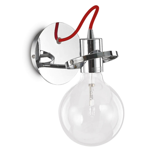 Ideal lux radio ap1 applique da parete cromo filo rosso