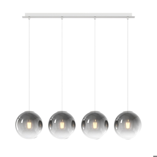 Lampadario moderno per tavolo soggiorno sfere vetro fume pendenti