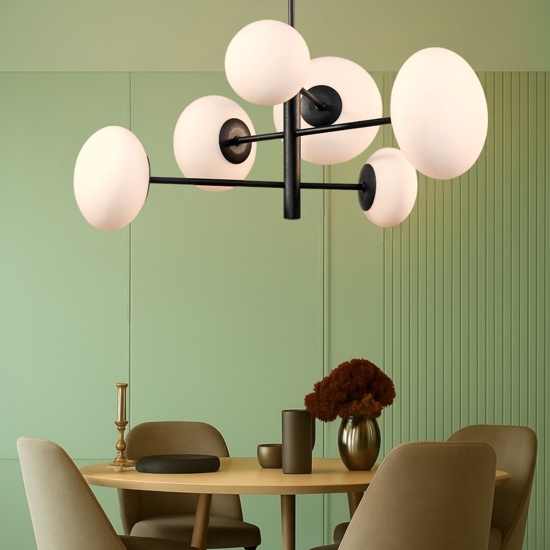 Lampadario design moderno per soggiorno nero
