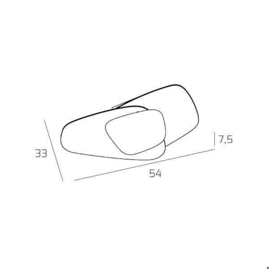 Plafoniera per camera da letto 54cm vetri bianchi foglia oro strategy top light