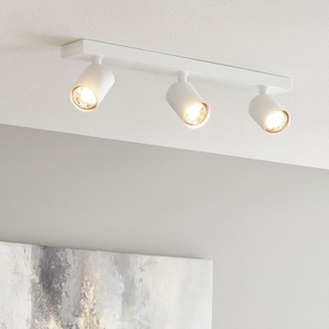 Plafoniera con 3 faretti led bianca per cucina toplight