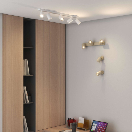 Plafoniera moderna toplight bianca led 5 luci orientabili