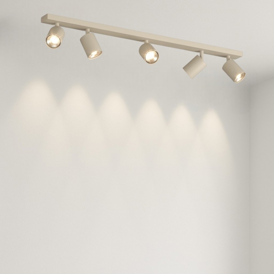 Plafoniera sabbia 5 luci orientabili per cucina toplight