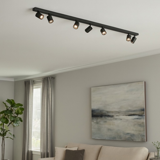 Plafoniera moderna toplight nero 7 faretti led orientabili