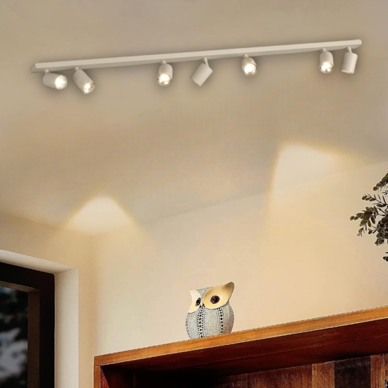 Plafoniera toplight sabbia con 7 luci orientabili da cucina