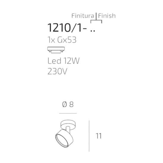Applique nera con spot orientabile da parete toplight