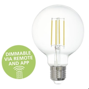 Lampadina trasparente globo e27 led 6w 2700k dimmerabile bluetooth eglo
