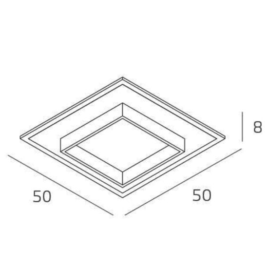 Top light plafoniera moderna wish bianca quadrata per soggiorno led cct 3000k-3500k-4000k