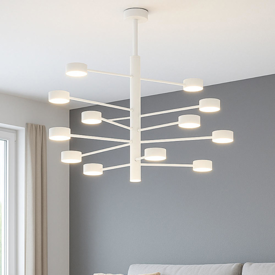 Top light octopus lampadario moderno bianco 12 luci orientabili per soggiorno