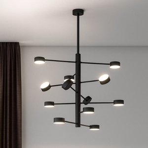 Top light octopus lampadario nero moderno 12 luci orientabili per soggiorno