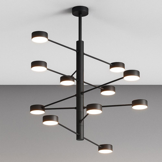 Top light octopus lampadario nero moderno 12 luci orientabili per soggiorno
