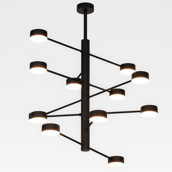Top light octopus lampadario nero moderno 12 luci orientabili per soggiorno