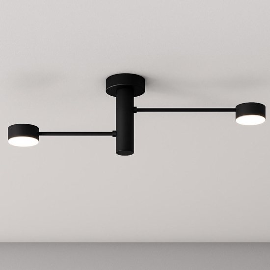 Top light plafoniera nera moderna octopus due luci orientabili