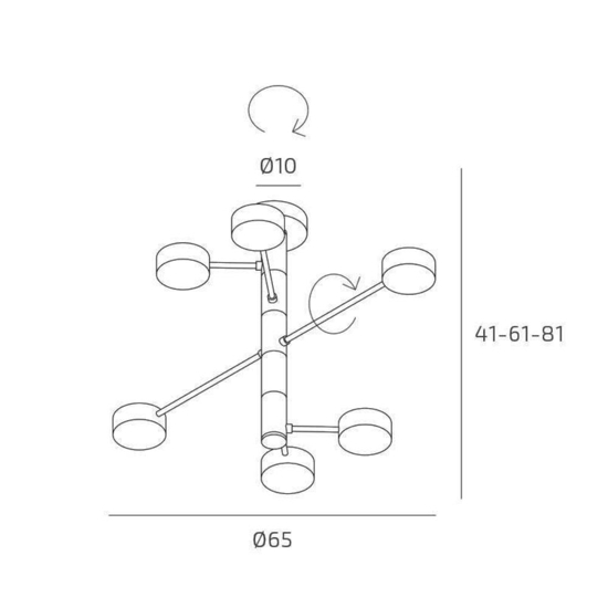 Top light octopus bianco lampadario moderno 6 luci orientabili
