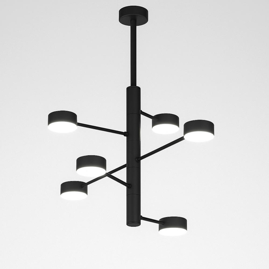 Top light lampadario octopus nero 6 luci orientabili moderno