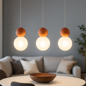 Top light cottage lampadario moderno 3 luci per tavolo da pranzo sfere terra rossa