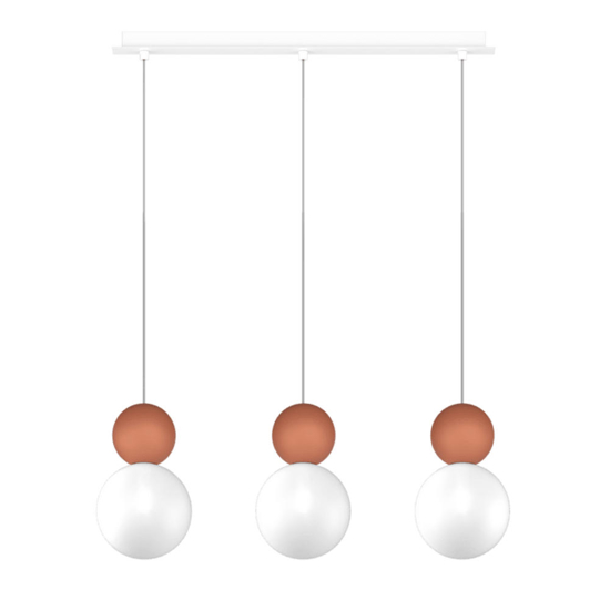 Top light cottage lampadario moderno 3 luci per tavolo da pranzo sfere terra rossa