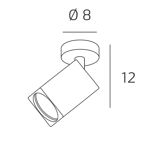 Top light kibo faretto led a soffitto gu10 orientabile sabbia