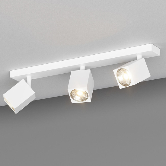 Top light plafoniera da soffitto kibo con tre faretti led gu10 orientabili bianca