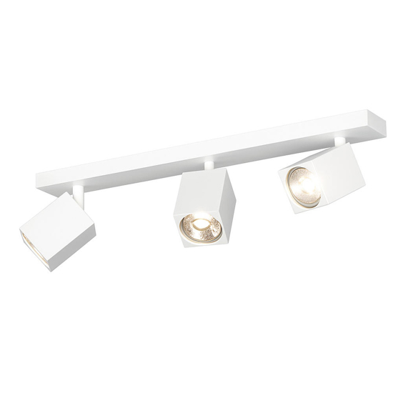Top light plafoniera da soffitto kibo con tre faretti led gu10 orientabili bianca
