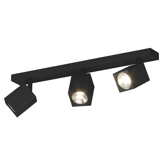 Top light kibo plafoniera con faretti moderna nera 3 luci orientabili gu10