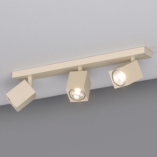 Top light kibo plafoniera da soffitto con 3 faretti led gu10 sabbia