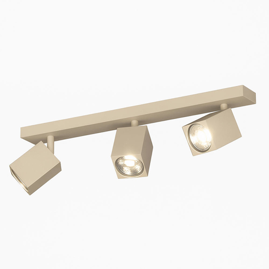 Top light kibo plafoniera da soffitto con 3 faretti led gu10 sabbia