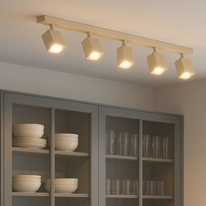 Top light kibo plafoniera a binario sabbia 5 luci orietabili gu10 led