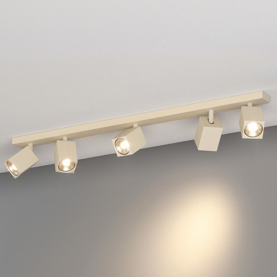 Top light kibo plafoniera a binario sabbia 5 luci orietabili gu10 led