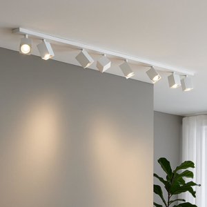 Top light plafoniera kibo bianca da soffitto binario led 7 luci orientabili