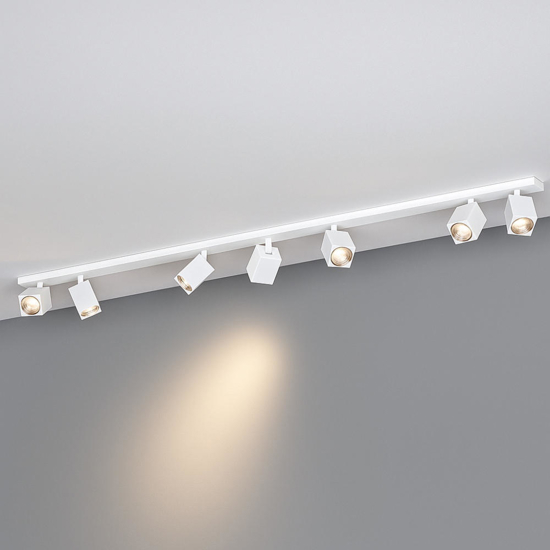 Top light plafoniera kibo bianca da soffitto binario led 7 luci orientabili