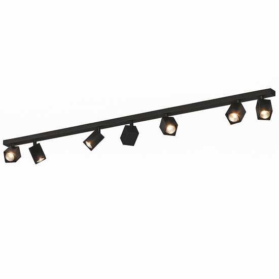 Top light kibo plafoniera da soffitto binario nero 7 luci orientabili per cucina