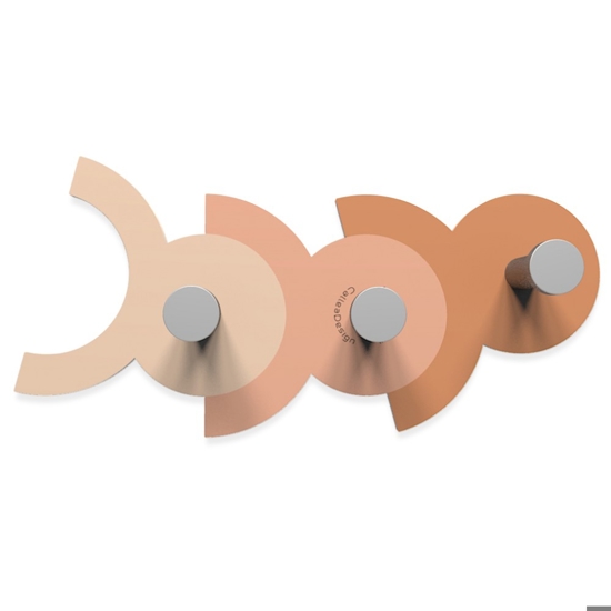 Appendiabiti da parete moderno pesca chiaro legno 
